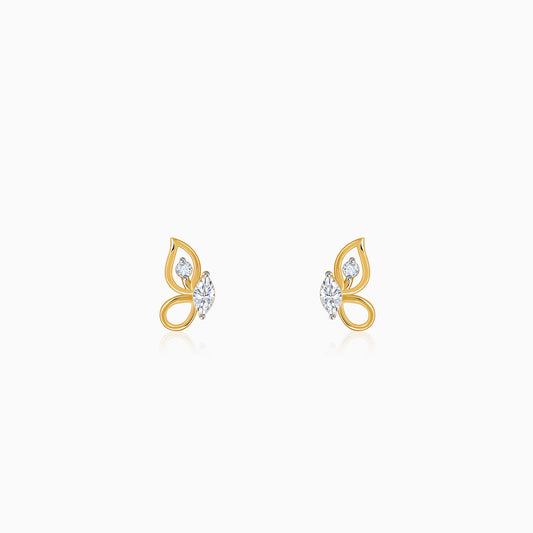Gold Flutter Lab Grown Diamond Stud Earrings