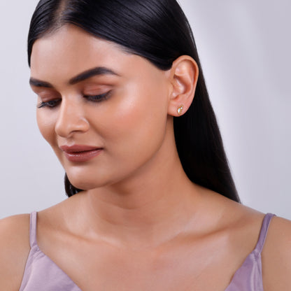 Gold Flutter Lab Grown Diamond Stud Earrings