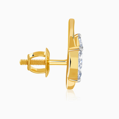 Gold Flutter Lab Grown Diamond Stud Earrings