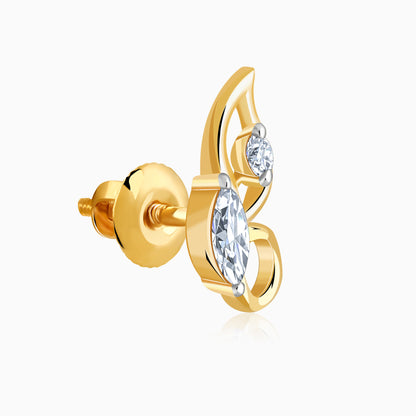Gold Flutter Lab Grown Diamond Stud Earrings