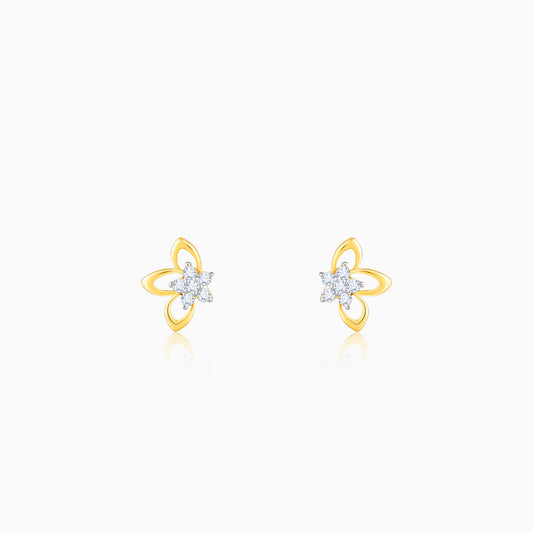 Gold Floral Impressions Diamond Earrings