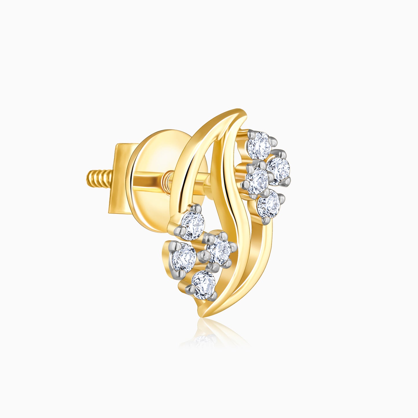 Gold Flower Weave Diamond Earrings