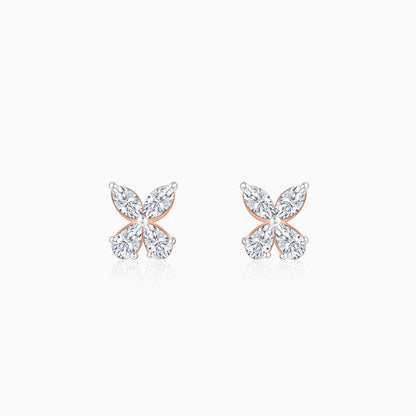 Rose Gold Filigree Butterfly Lab Grown Diamond Earrings