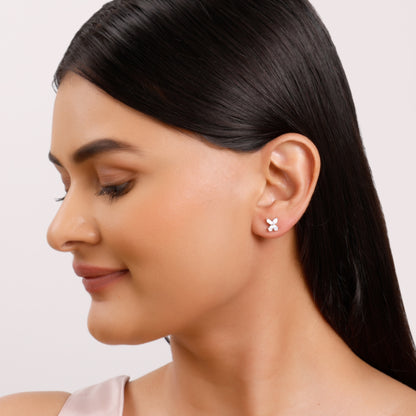 Rose Gold Filigree Butterfly Lab Grown Diamond Earrings