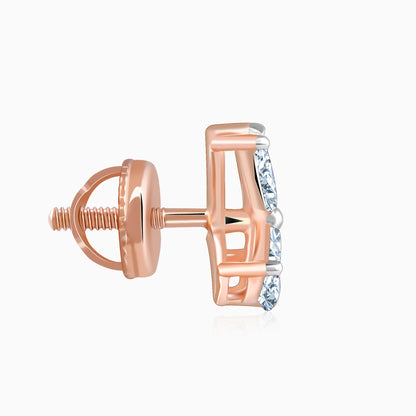 Rose Gold Filigree Butterfly Lab Grown Diamond Earrings