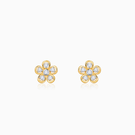 Gold Orchid Lab Grown Diamond Studs
