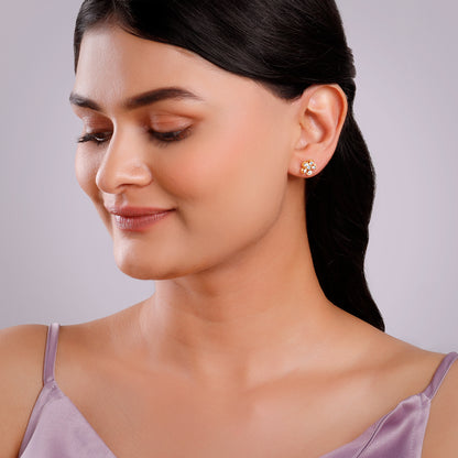 Gold Orchid Lab Grown Diamond Studs