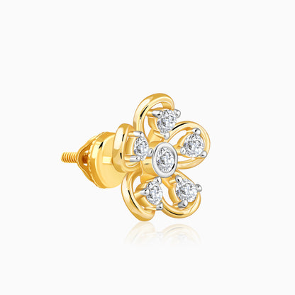 Gold Orchid Lab Grown Diamond Studs