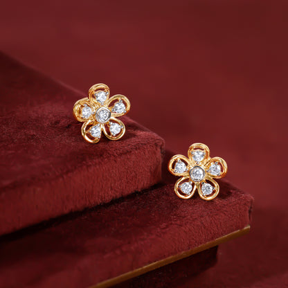 Gold Orchid Lab Grown Diamond Studs
