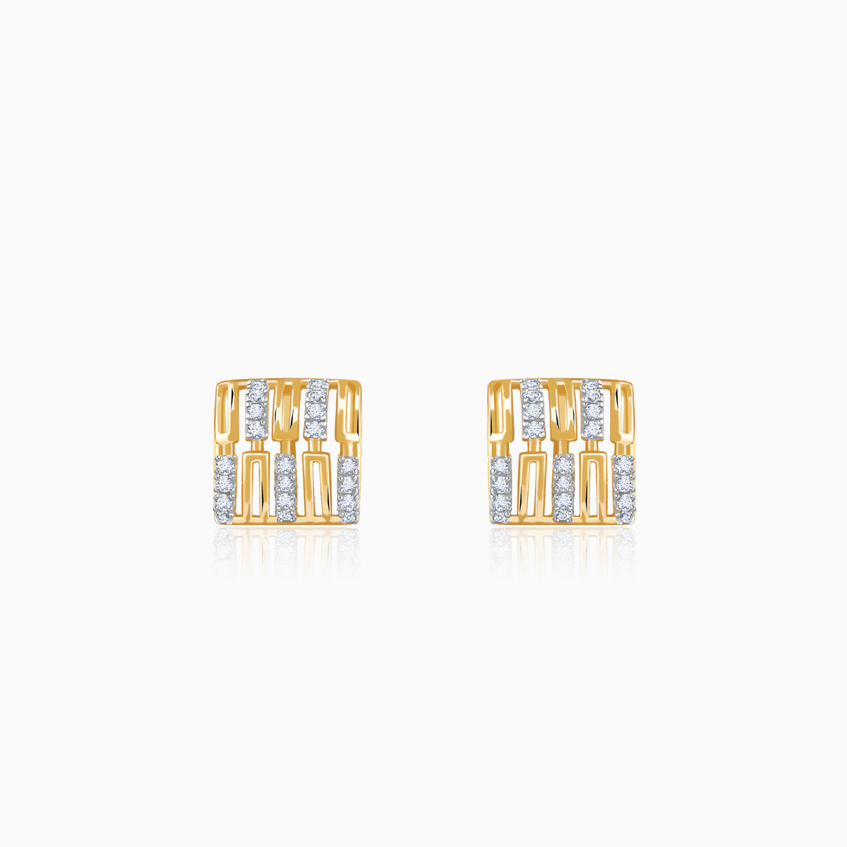 Gold Princess Lab Grown Diamond Stud Earrings