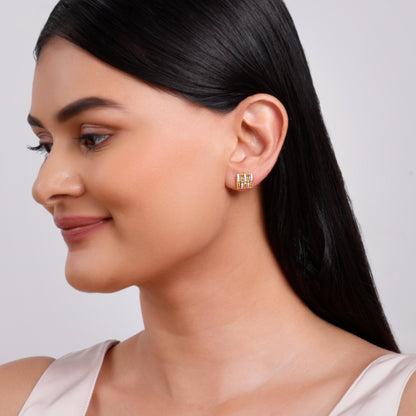 Gold Princess Lab Grown Diamond Stud Earrings