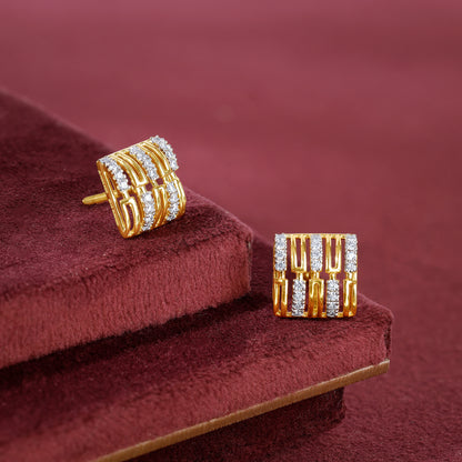 Gold Princess Lab Grown Diamond Stud Earrings