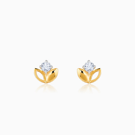 Gold Bud Lab Grown Diamond Stud Earrings