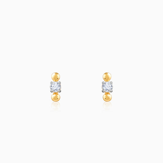 Gold Bindu Lab Grown Diamond Earrings