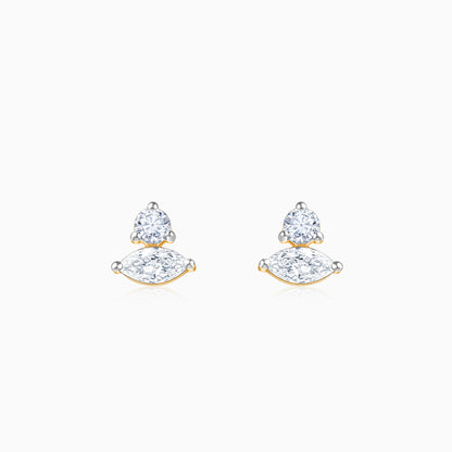 Gold Lumina Marquise Lab Grown Diamond Stud Earrings