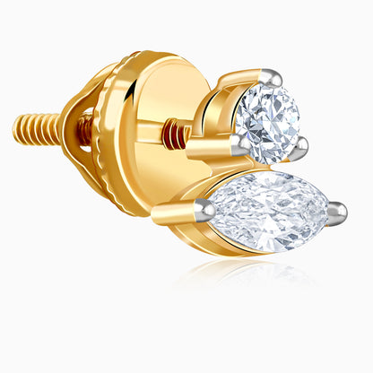 Gold Lumina Marquise Lab Grown Diamond Stud Earrings