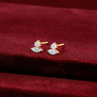Gold Lumina Marquise Lab Grown Diamond Stud Earrings