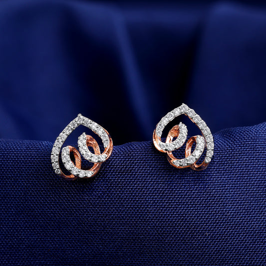 Rose Gold Spin of Love Lab Grown Diamond Studs
