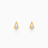 Gold V-Edge Lab Grown Diamond Earrings