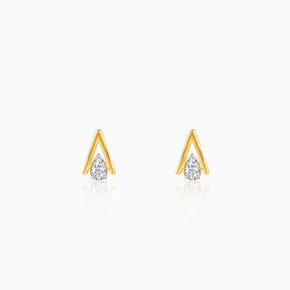 Gold V-Edge Lab Grown Diamond Earrings