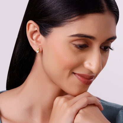 Gold V-Edge Lab Grown Diamond Earrings