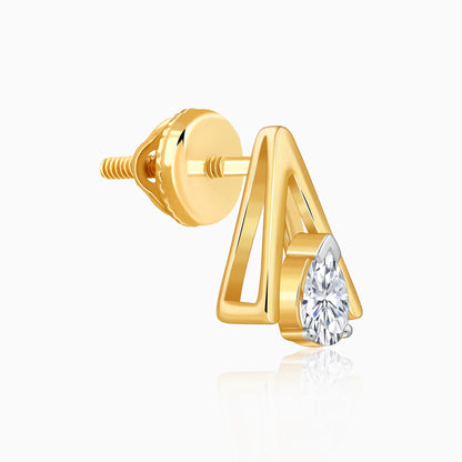 Gold V-Edge Lab Grown Diamond Earrings