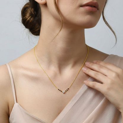 Gold Suchi Lab Grown Diamond Mangalsutra