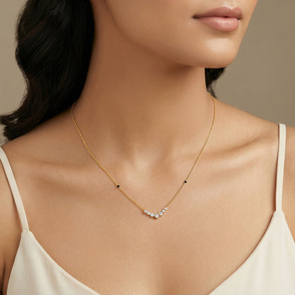 Gold Aarini Lab Grown Diamond Mangalsutra