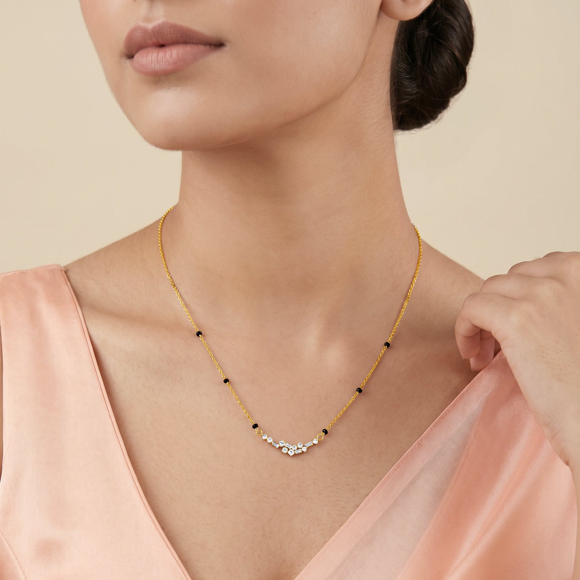 Gold Eclat Mosaic Lab Grown Diamond Mangalsutra