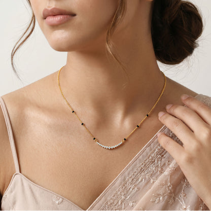 Gold Zariya Love Lab Grown Diamond Mangalsutra