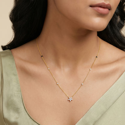Gold Fleur Promise Lab Grown Diamond Mangalsutra