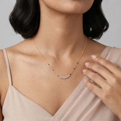 Gold Porvika Lab Grown Diamond Mangalsutra