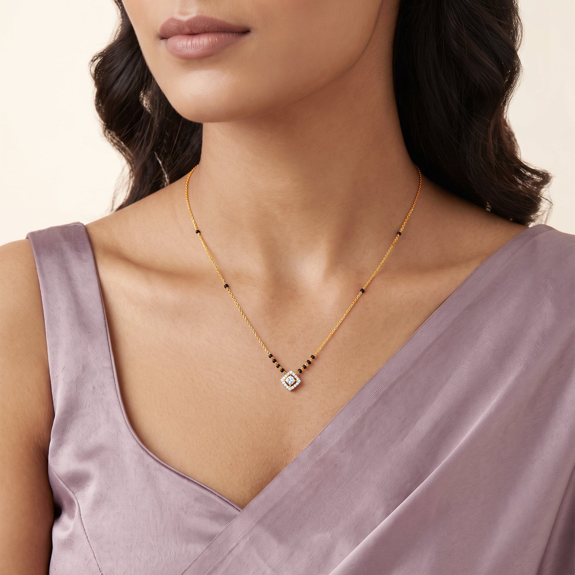 Gold Shalini Lab Grown Diamond Mangalsutra