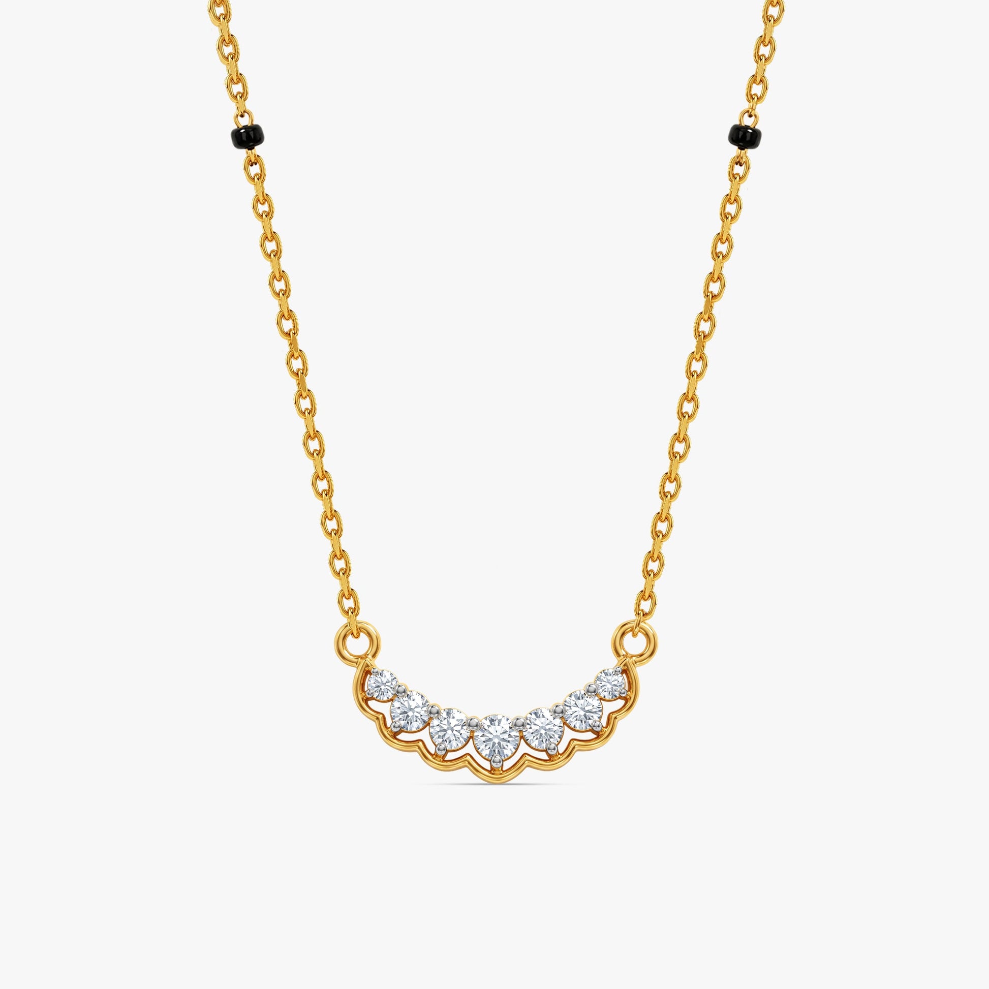 Gold Milan Vrit Lab Grown Diamond Mangalsutra