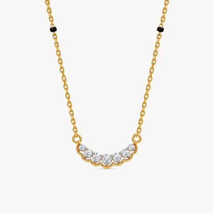 Gold Milan Vrit Lab Grown Diamond Mangalsutra