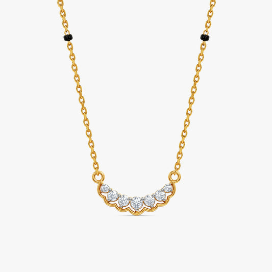 Gold Milan Vrit Lab Grown Diamond Mangalsutra