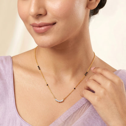 Gold Milan Vrit Lab Grown Diamond Mangalsutra