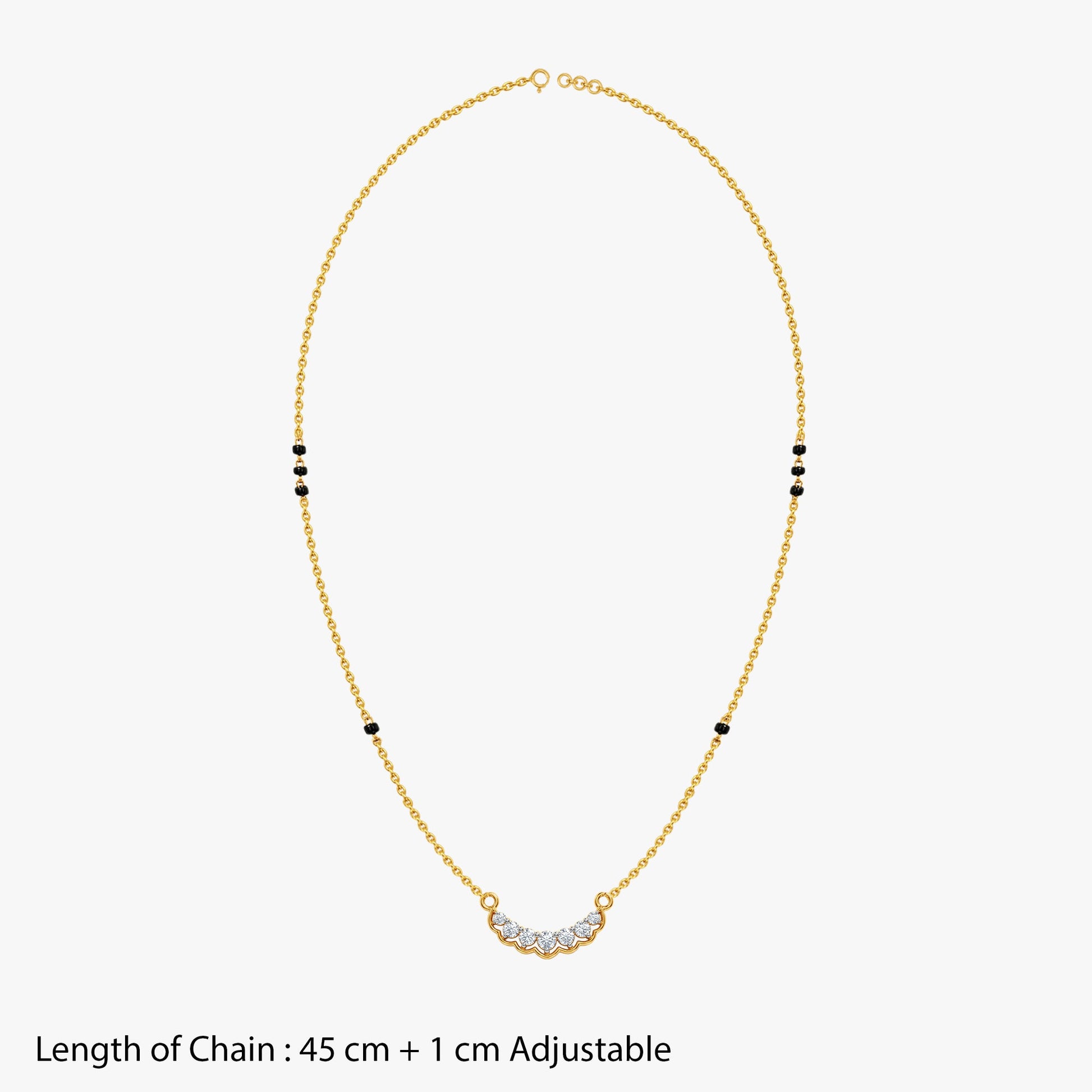 Gold Milan Vrit Lab Grown Diamond Mangalsutra
