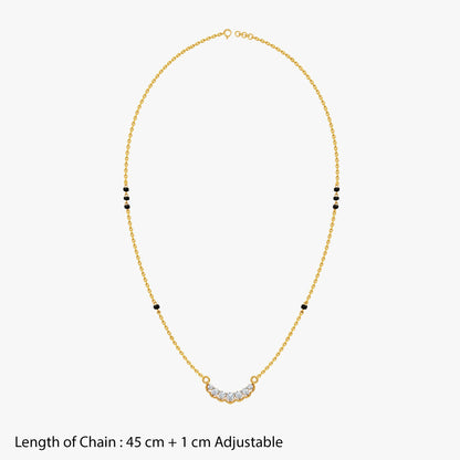 Gold Milan Vrit Lab Grown Diamond Mangalsutra