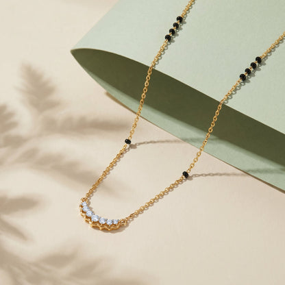 Gold Milan Vrit Lab Grown Diamond Mangalsutra