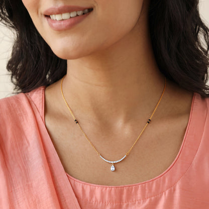 Gold Annapurna Lab Grown Diamond Mangalsutra