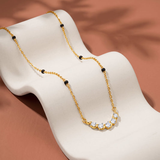 Gold Sarojini Lab Grown Diamond Mangalsutra