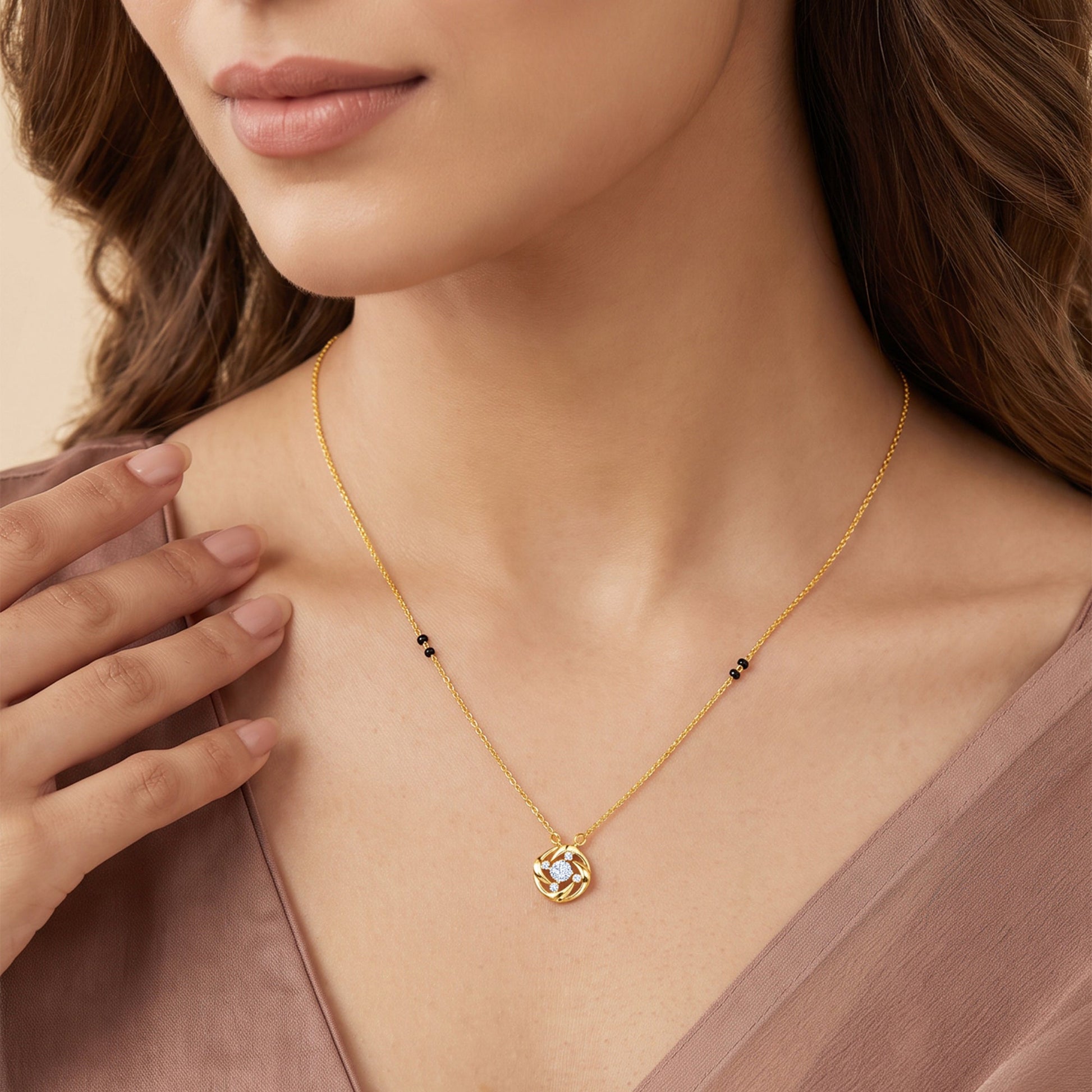Gold Vimala Lab Grown Diamond Mangalsutra