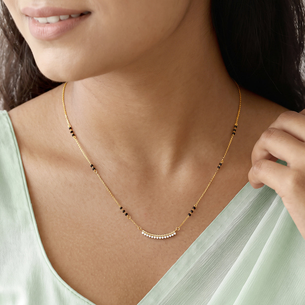 Gold Skanda Lab Grown Diamond Mangalsutra