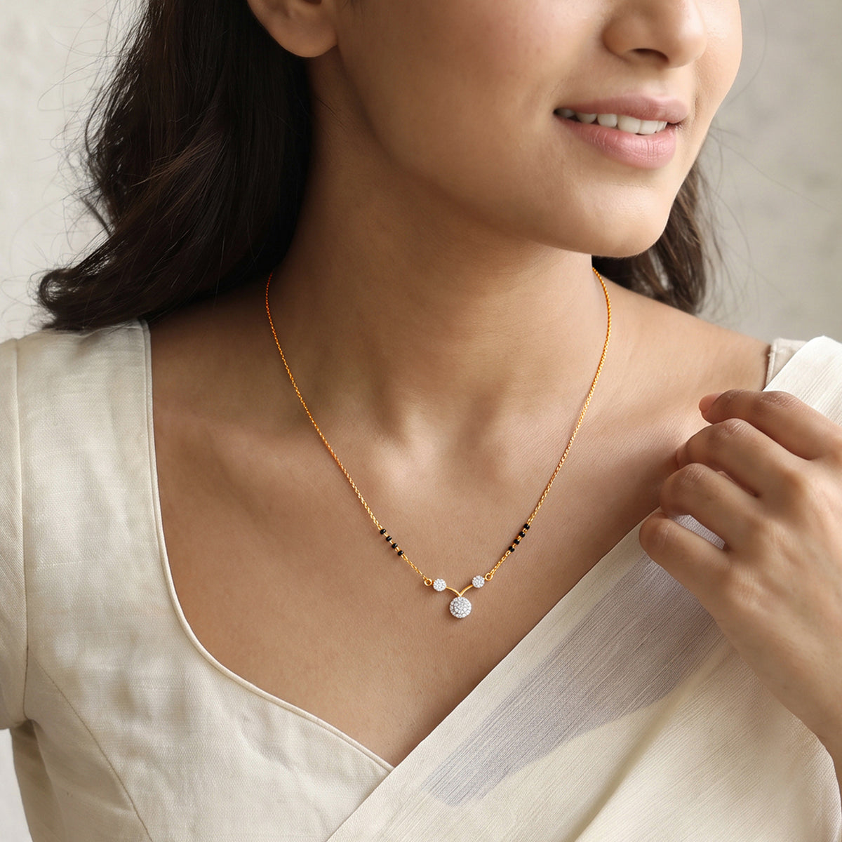 Gold Rudrani Lab Grown Diamond Mangalsutra