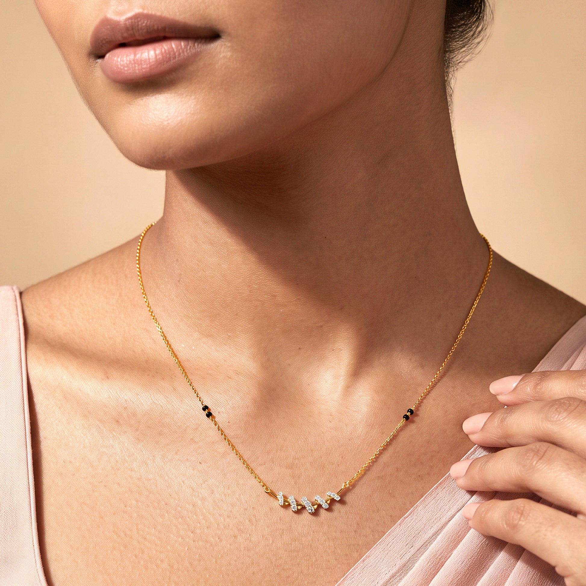 Gold Riya Lab Grown Diamond Mangalsutra