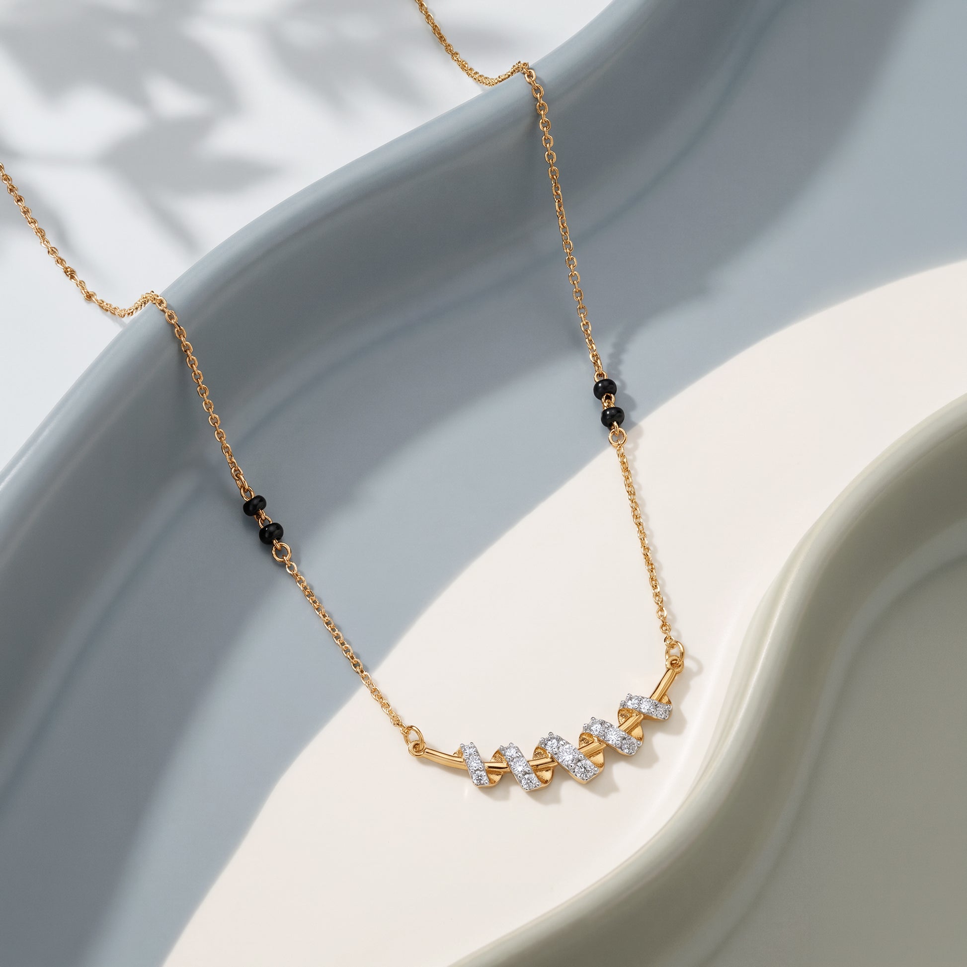 Gold Riya Lab Grown Diamond Mangalsutra