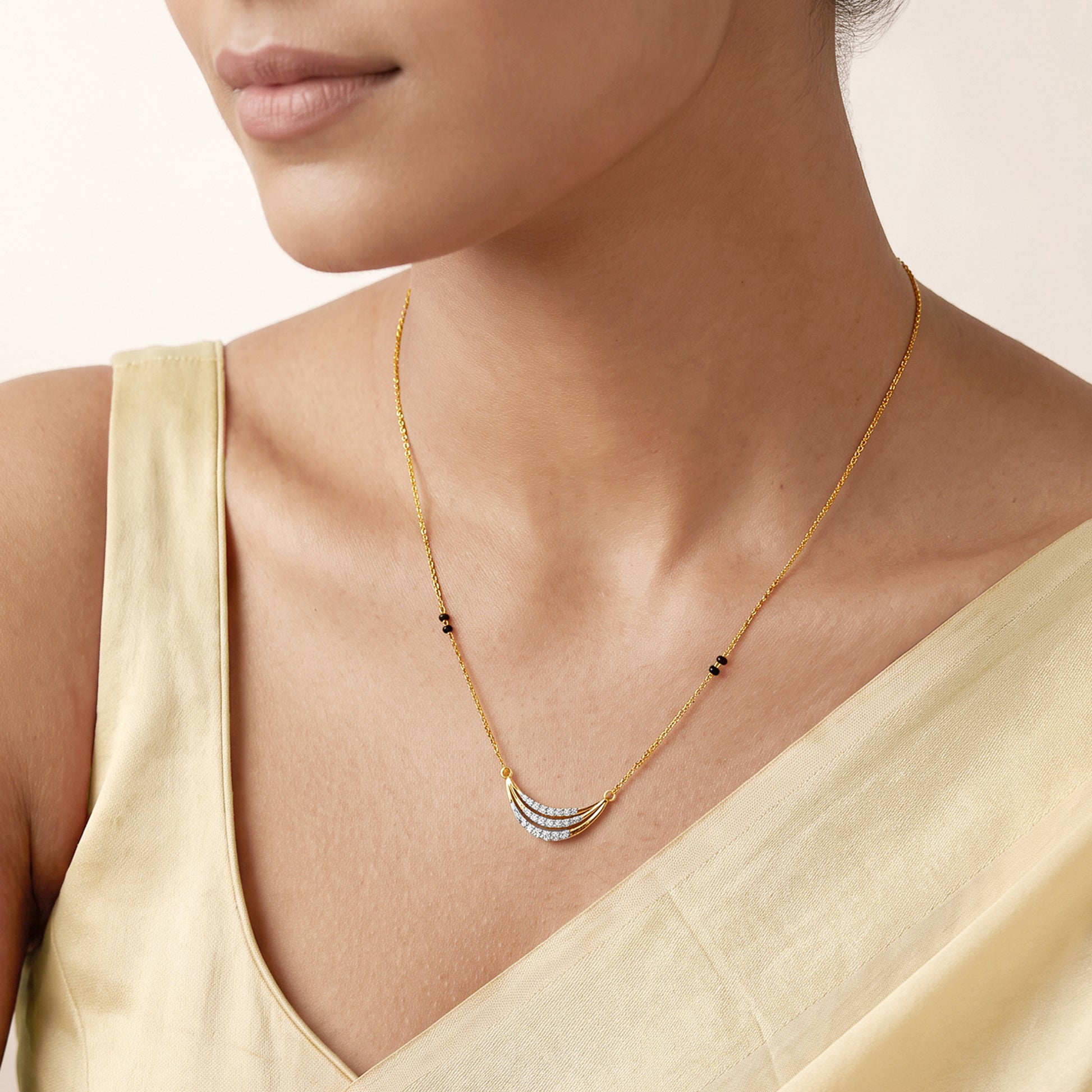 Gold Shalini Lab Grown Diamond Mangalsutra