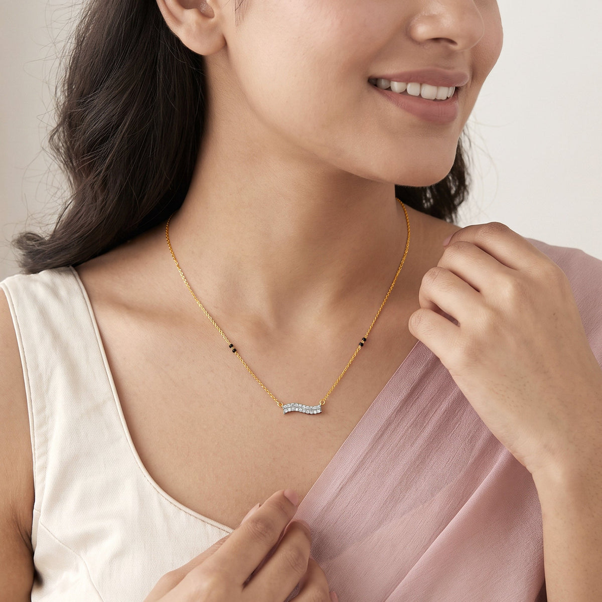 Gold Anvikansha Lab Grown Diamond Mangalsutra