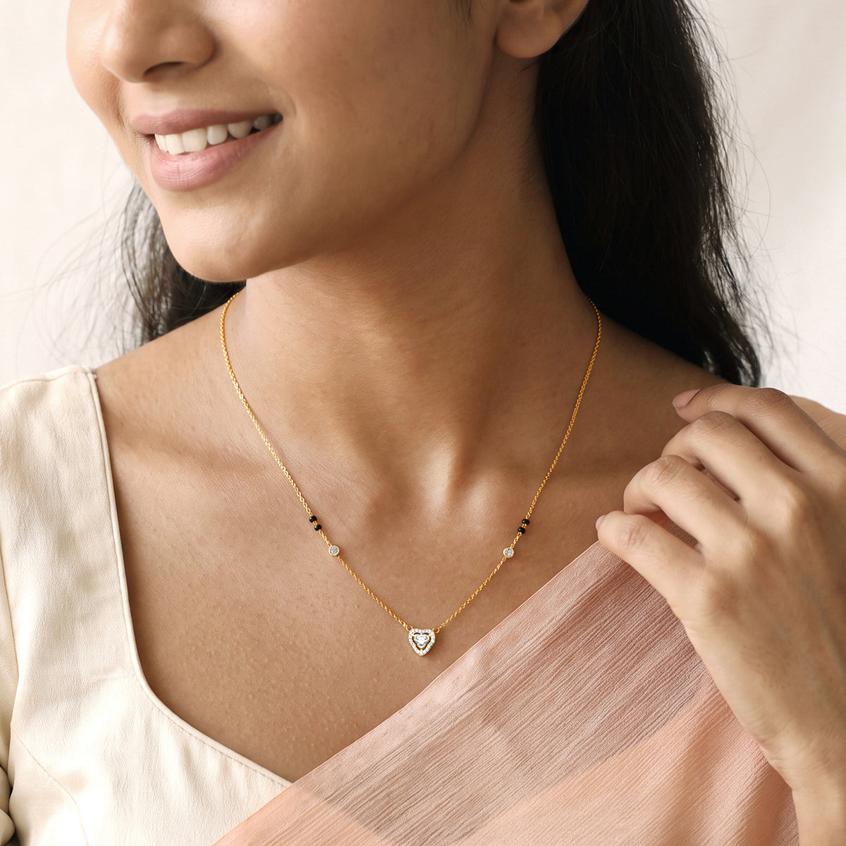 Gold Aruna Lab Grown Diamond Mangalsutra